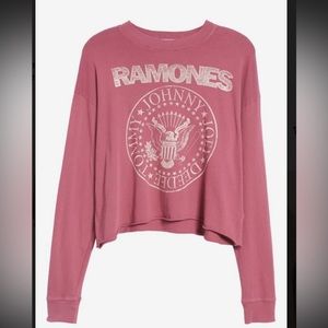 Daydreamer Ramones long sleeve rock and roll t shirt tee mauve red medium
